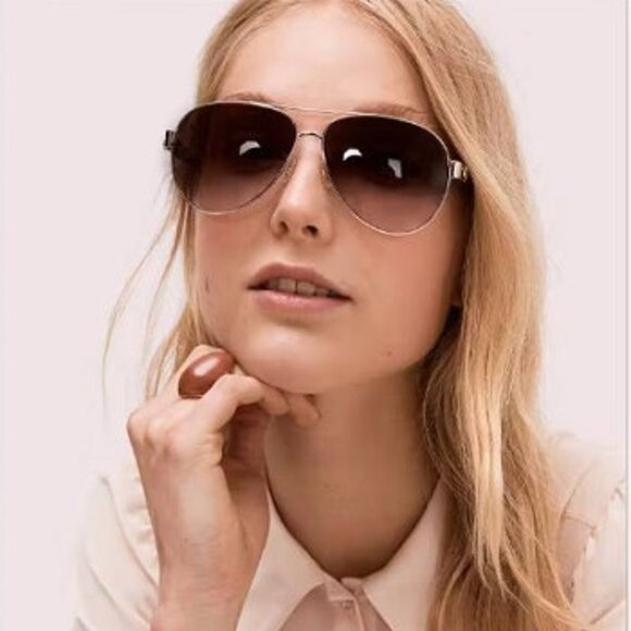 Kate Spade MAISIE/G/S 0086 LA Aviator Sunglasses – Havana/Brown Polarized - Picture 2 of 11